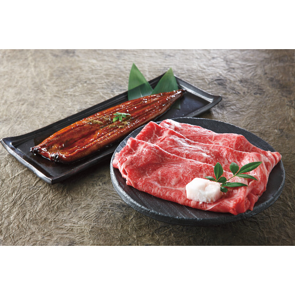 神戸ビーフ（モモすき焼き肉）＆鹿児島県産うなぎの蒲焼セット【25-1211-61】