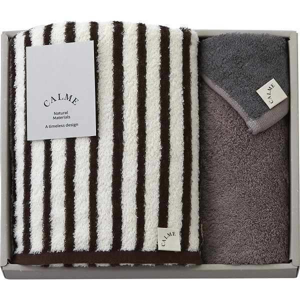ＣＡＬＭＥバンブー　バス・ハンドタオルセット【26-7081-82】