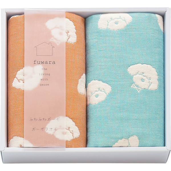 ふわら　６重織ガーゼハンカチ２枚セット【26-7087-13】